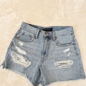 Aeropostale Faded Blue Ripped Denim Shorts